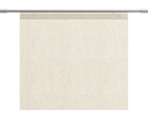 Beiger Flächenvorhang an Gardinenstange