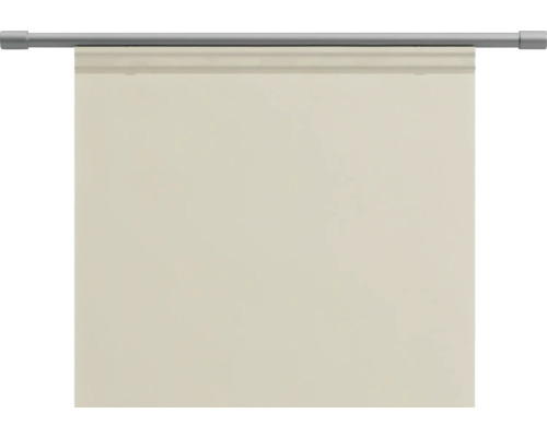 Beige Fensterrollo mit Metallstange zur Montage