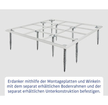 Bodenrahmen mit Schraubfundamenten zur Befestigung im Boden