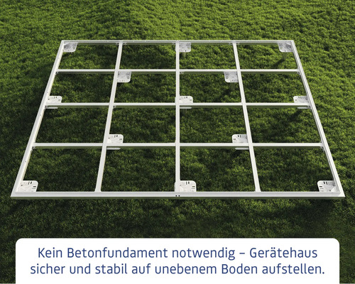 Metallrahmen für Gartenhaus zur Installation ohne Betonfundament