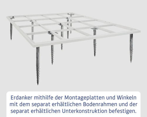 Unterkonstruktion mit Schraubfundamenten und Montageplatten