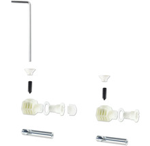 Möbelverbinder-Montagesatz mit Inbusschlüssel, Schrauben und Kunststoffteilen