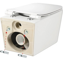 Wand-WC mit Befestigungsmaterial für die Installation