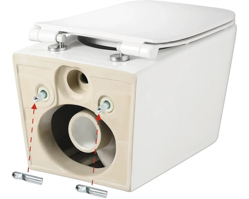 Wand-WC mit Befestigungsmaterial für die Installation