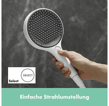 Handbrause mit Select-Funktion in der Hand