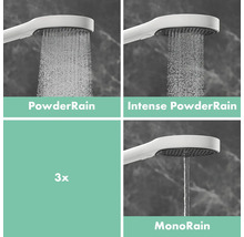 Handbrause mit drei Strahlarten: PowderRain, Intense PowderRain und MonoRain
