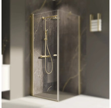 Duschkabine mit Duscharmatur und Duschkopf in einem Badezimmer