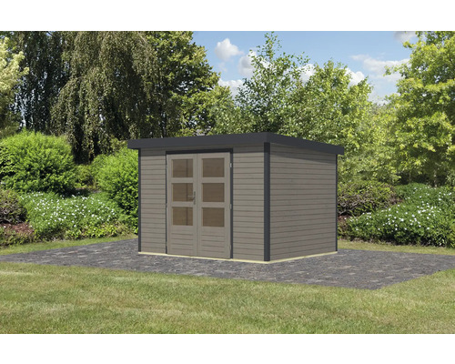 Gartenhaus aus Holz mit Doppeltür im Garten