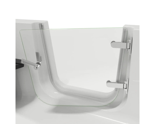 Badewannenfaltwand aus Glas mit Griff