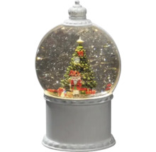Schneekugel mit Weihnachtsbaum und Geschenken