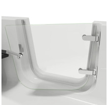 Badewanne mit transparenter Badewannentür und Griff