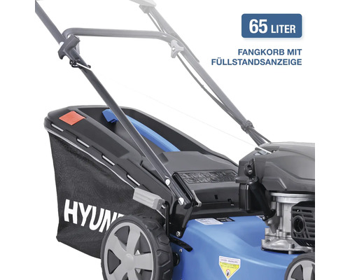 Rasenmäher mit 65 Liter Fangkorb und Füllstandsanzeige