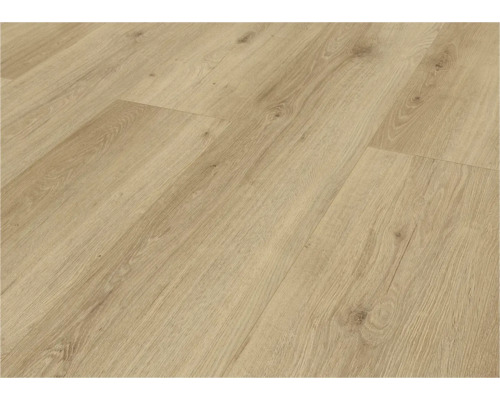 Nahaufnahme von hellem Vinylboden mit Holzoptik