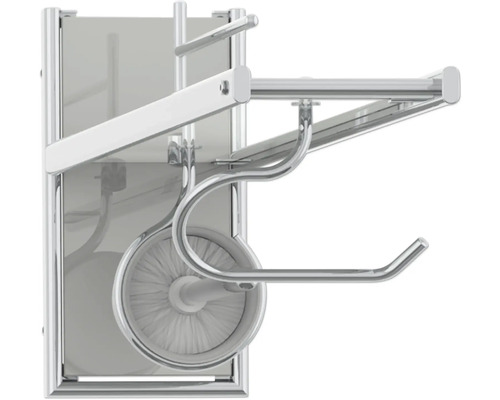 Toilettenpapierhalter mit Bürstengarnitur aus Metall