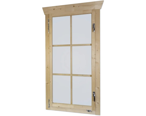 Holzfenster mit sechs Feldern und Fensterbeschlägen