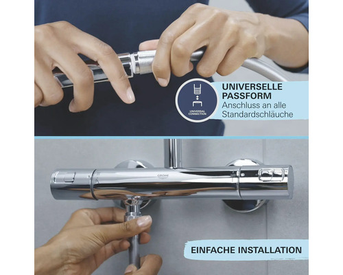 Installation einer Duscharmatur mit Universalanschluss und einfacher Installation