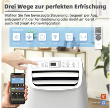 Mobiles Klimagerät mit App Steuerung, Fernbedienung und Smart Home Integration