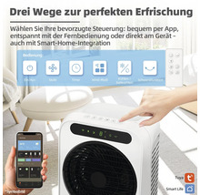 Ventilator mit drei Steuerungsarten: App, Fernbedienung und direkt am Gerät