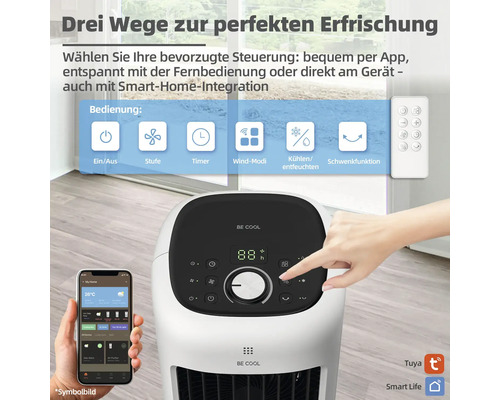 Mobile Klimaanlage mit App-Steuerung, Fernbedienung und Smart Home Integration