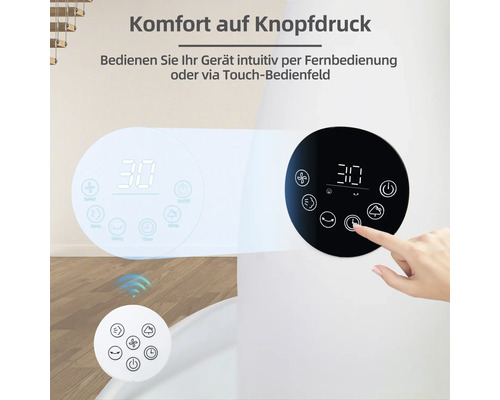 Bedienfeld und Fernbedienung eines Luftbefeuchters zur Steuerung der Luftfeuchtigkeit