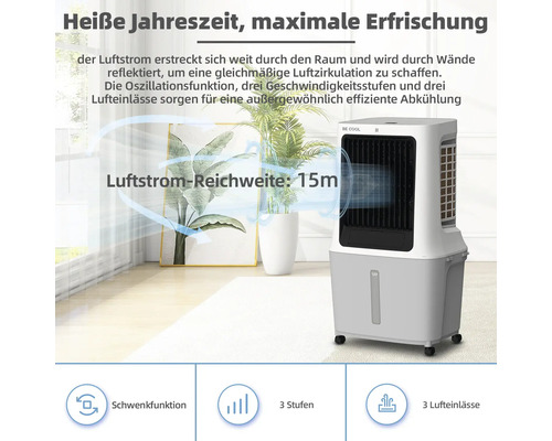 Luftkühler mit drei Geschwindigkeitsstufen und drei Lufteinlässen