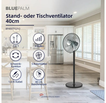 Blue Palm Standventilator oder Tischventilator mit 40 Zentimeter Durchmesser