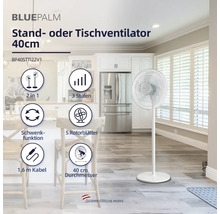 Ventilator mit Standfuß oder Tischventilator, 40 Zentimeter Durchmesser