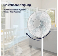 Standventilator mit einstellbarer Neigung im Wohnraum