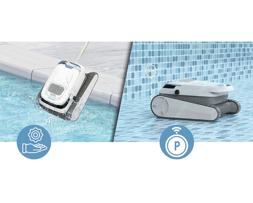 Poolreinigungsroboter im Einsatz zur automatischen Poolreinigung
