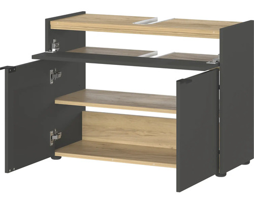 Waschtischunterschrank mit offenen Türen und Einlegeböden