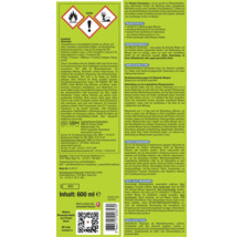 Etikett mit Gefahrenhinweisen und Inhaltsstoffen für Wespen Power Spray