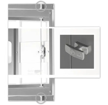 Details eines Metallschranks mit Verschlussmechanismus