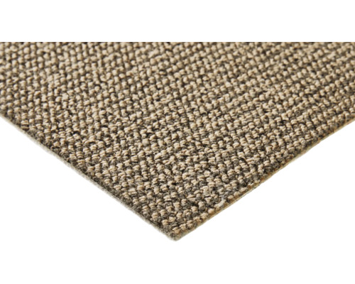 Nahaufnahme eines beigen Teppichbodens mit Melange-Muster.