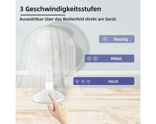 Tischventilator mit drei Geschwindigkeitsstufen