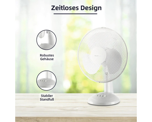 Tischventilator mit stabilem Standfuß und robustem Gehäuse
