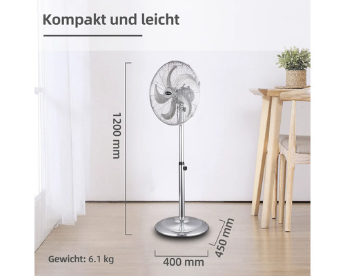 Standventilator, 1200 mm hoch, Gewicht 6.1 kg