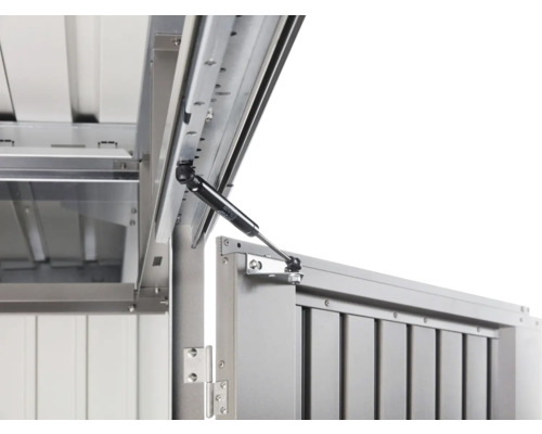 Detailansicht einer Box mit Gasdruckfeder