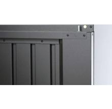 Detailansicht einer Gartenbox mit Aluminiumrahmen