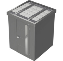 Gartenschrank mit Tür, Dachbegrünung und Dachplatten