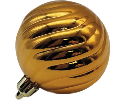Goldene Weihnachtskugel mit Spiralmuster