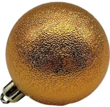 Goldene Weihnachtskugel mit Struktur und Aufhänger