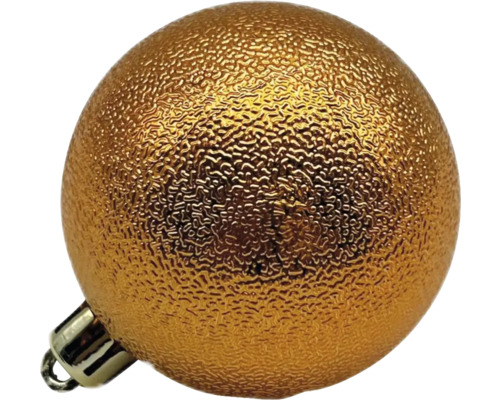 Goldene Weihnachtskugel mit Struktur und Aufhänger
