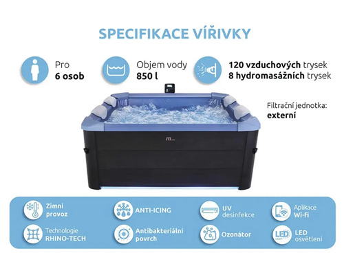 Aufblasbare Whirpool Marimex Whirlpool MSPA mit Zirkulationspumpe, 120 Luftdüsen, blau