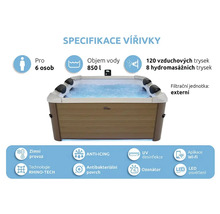 Whirpool Marimex Whirlpool AM063W mit Umwälzpumpe, 120 Luftdüsen, braun