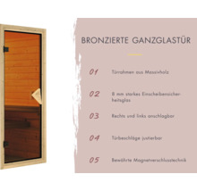 Bronzierte Glastür mit Massivholzrahmen