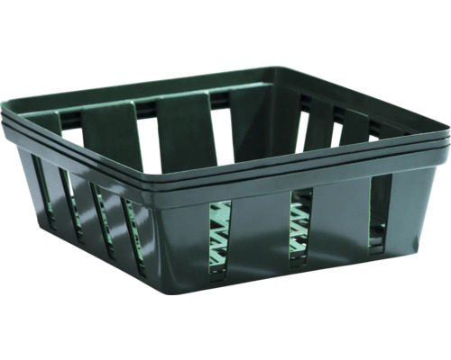 Kunststoffkorb mit quadratischer Form und durchbrochenen Wänden