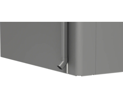 Detailaufnahme einer Regenrinne an einer Hauswand