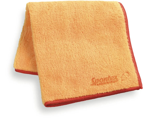 Oranges Spontex Mikrofasertuch mit roter Umrandung