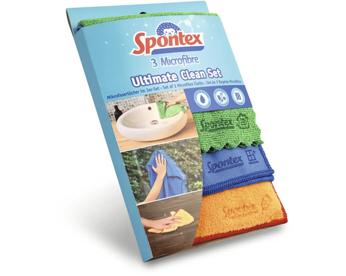 Spontex Mikrofasertücher 3er-Set, zur Reinigung