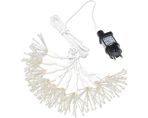 Lichterkette mit Lampen in Sternform und Netzteil
